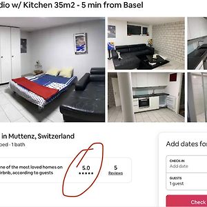 Ferienwohnung Basel - 5 Mins Away - Modern Basement Studio With Kitchen 35M2 In Muttenz Exterior photo